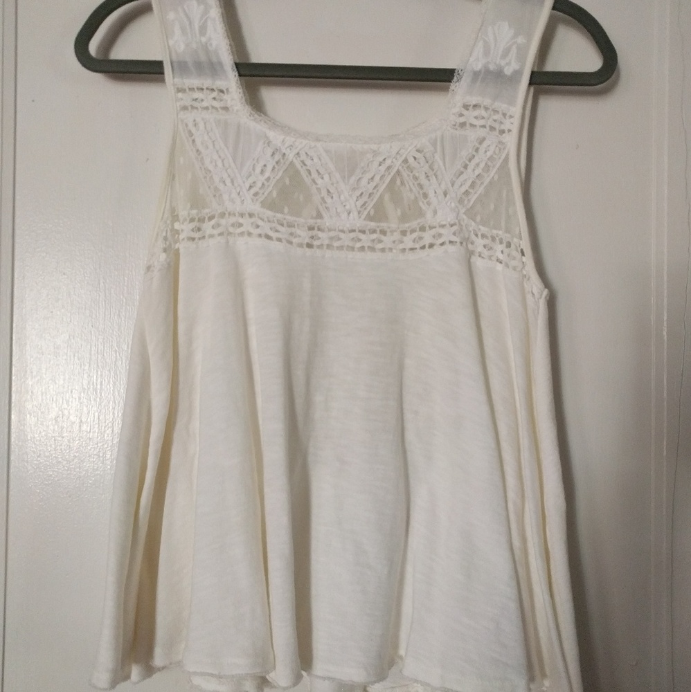 Free People open back and lace top